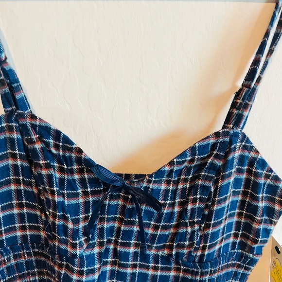 No Boundaries Women’s Plaid Y2K Babydoll Skater Preppy Bow Dress Size XS Pockets - Picture 3 of 7